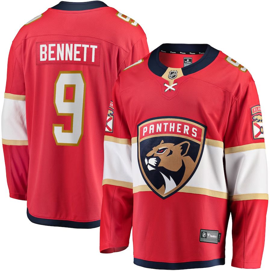 Men Florida Panthers #9 Sam Bennett Fanatics Branded Red Home Breakaway Replica NHL Jersey